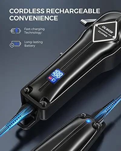 GLAKER Hair Clippers for Men Professional - Cordless Clippers and Trimmers Set, Complete Barber Kit for Hair Trimming & Beard Grooming, Mens Haircutting Kits for Blending & Fade Cuts - 3