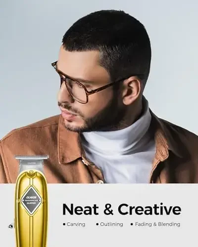 GLAKER Hair Clippers for Men Professional - Cordless Clippers and Trimmers Set, Complete Barber Kit for Hair Trimming & Beard Grooming, Mens Haircutting Kits for Blending & Fade Cuts (Gold) - 6