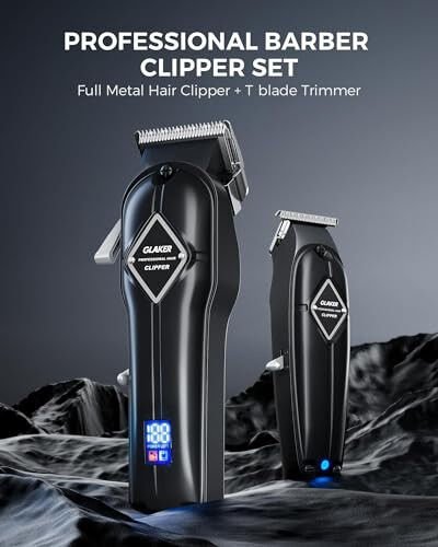 GLAKER Hair Clippers for Men Professional - Cordless Clippers and Trimmers Set, Complete Barber Kit for Hair Trimming & Beard Grooming, Mens Haircutting Kits for Blending & Fade Cuts (Black) - 5