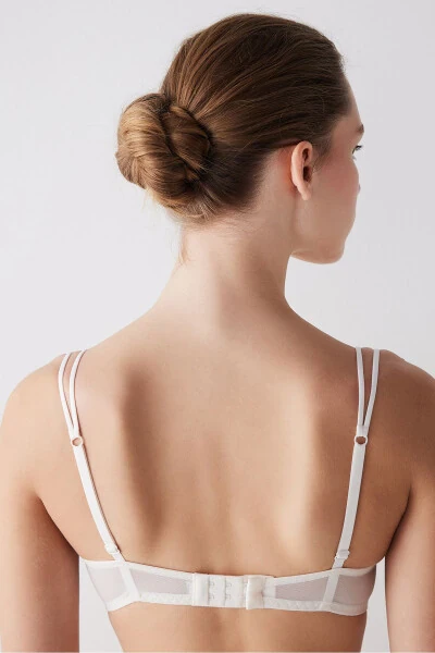 Glam Lace Ecru Bra - 4