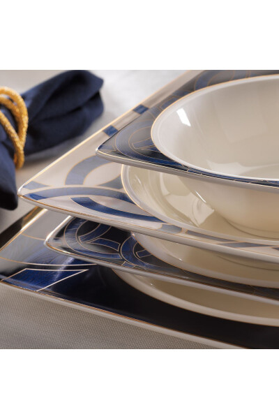 Glamor Blue Line Dinner Set - 60 Pieces - Blue - 4