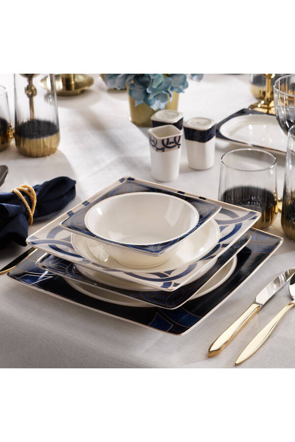 Glamor Blue Line Dinner Set - 60 Pieces - Blue - 2