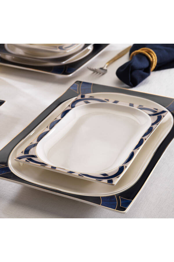 Glamor Blue Line Dinner Set - 60 Pieces - Blue - 5