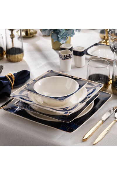 Glamor Blue Line Yemek Takımı 60 Parça-mavi - mavi - SCHAFER (1)