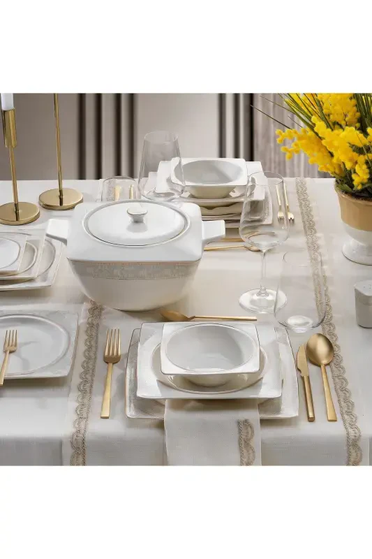 Glamor Elegant Ovqat To'plam - 60 Don - Oq - 1