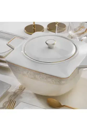 Glamor Elegant Ovqat To'plam - 60 Don - Oq - 4