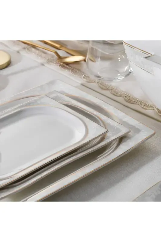 Glamor Elegant Ovqat To'plam - 60 Don - Oq - 5