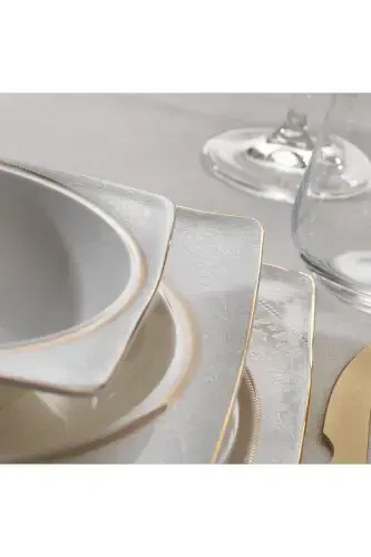 Glamor Elegant Ovqat To'plam - 60 Don - Oq - 8