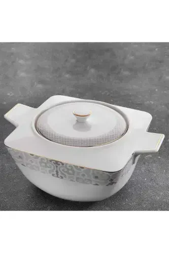 Glamor Point Dinner Set - 60 Pieces - White - 8