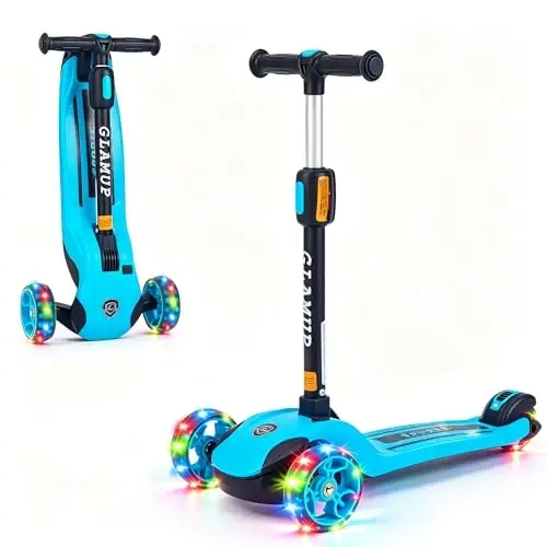 GLAMUP Kids Scooter, 3 Wheel Scooter for Kids Ages 3-12, Adjustable Handlebar, Lean-to-Steer, Foldable Kick Scooter for Boys and Girls - 2