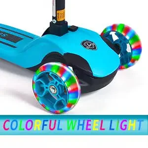 GLAMUP Kick Scooter Adjustable Height Adjustable Handlebar, Kids Scooter 3 Wheel with LED Lights, Suitable Kids Ages 2, Ages 6, Ages 8, Extra Wide Deck for Boys and Girls - 5