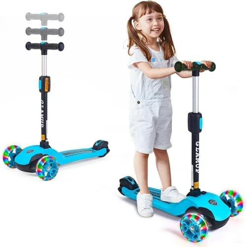 GLAMUP Kick Scooter Adjustable Height Adjustable Handlebar, Kids Scooter 3 Wheel with LED Lights, Suitable Kids Ages 2, Ages 6, Ages 8, Extra Wide Deck for Boys and Girls - 6