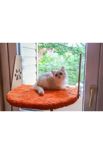 Glass Bed Suction Cup Cat Glass Bed Suction Cup Bed Orange-Orange - 3