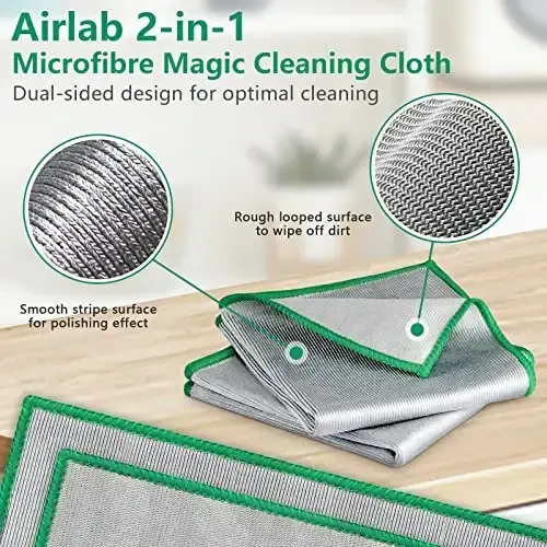 Glass Polishing Cloth Streak Free Miracle Cleaning Cloth Lint Free Microfiber Cleaning Rags for Glasses Kitchen Dish Mirrors Easy Clean, Pack of 6, 12