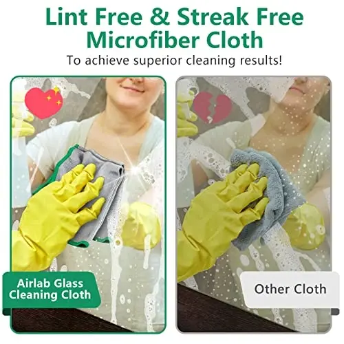 Glass Polishing Cloth Streak Free Miracle Cleaning Cloth Lint Free Microfiber Cleaning Rags for Glasses Kitchen Dish Mirrors Easy Clean, Pack of 6, 12