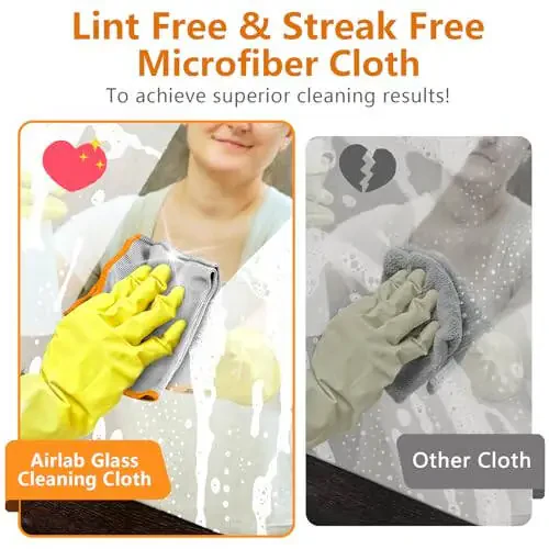 Glass Polishing Cloth Streak Free Miracle Microfiber Cleaning Cloth Lint Free Cleaning Rags for Glasses Kitchen Dish Mirrors Easy Clean, Pack of 6, 12