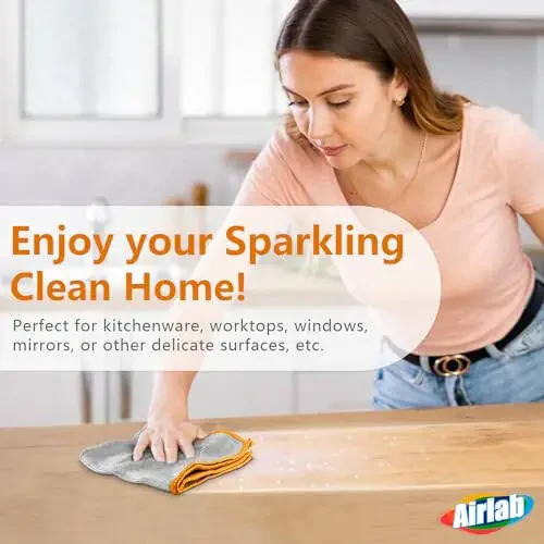 Glass Polishing Cloth Streak Free Miracle Microfiber Cleaning Cloth Lint Free Cleaning Rags for Glasses Kitchen Dish Mirrors Easy Clean, Pack of 6, 12