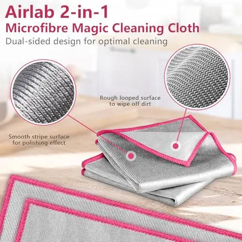 Glass Polishing Cloth Streak Free Miracle Microfiber Cleaning Cloth Lint Free Cleaning Rags for Glasses Kitchen Dish Mirrors Easy Clean, Pack of 6, 12