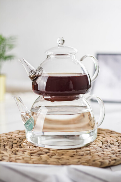 Glass Teapot and Glass Cup Set Glass Tumbler Tea Coffee Set (9 Pieces) - 2