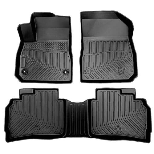 Gldifa Front Rear Floor Mats Compatible with Chevy Malibu 2016-2024 TPE Rubber All Weather Black 3pcs - 1