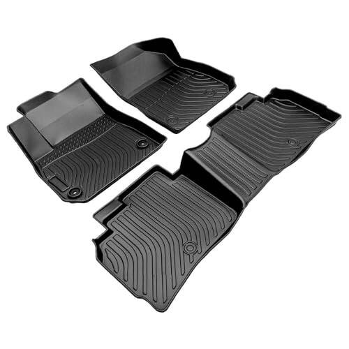 Gldifa Front Rear Floor Mats Compatible with Chevy Malibu 2016-2024 TPE Rubber All Weather Black 3pcs - 3