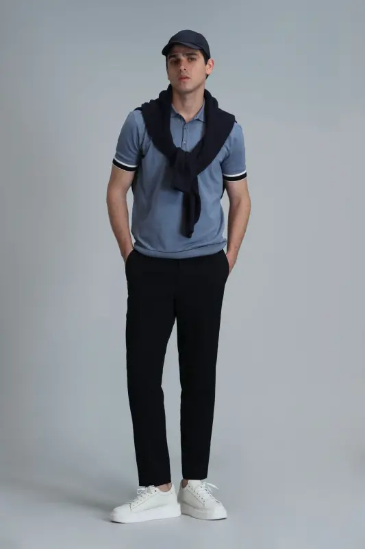 Glen Smart Erkaklar uchun Chino Shimlar Slim Fit Ko'k - 4