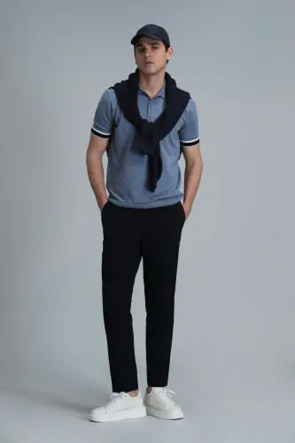 Glen Smart Erkaklar uchun Chino Shimlar Slim Fit Ko'k - 4