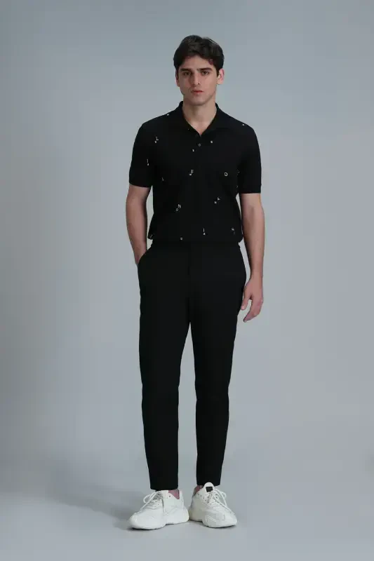 Glen Smart Erkaklar uchun Chino Shimlari Slim Fit Qora - 4