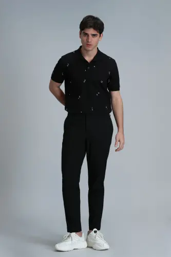 Glen Smart Erkaklar uchun Chino Shimlari Slim Fit Qora - 3