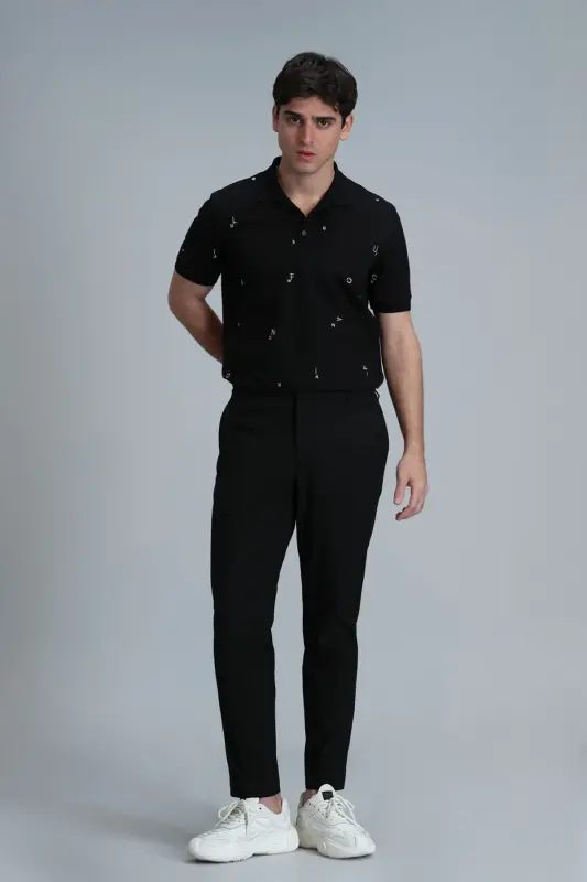 Glen Smart Erkaklar uchun Chino Shimlari Slim Fit Qora - 3