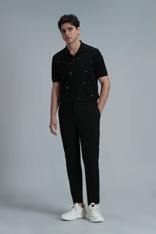 Glen Smart Erkaklar uchun Chino Shimlari Slim Fit Qora - 5