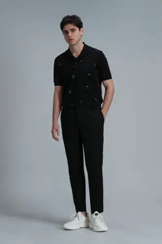 Glen Smart Erkek Chino Pantolon Slim Fit Siyah-Siyah - 5