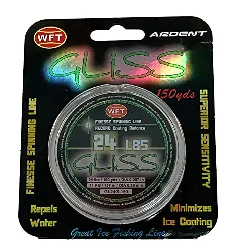 Gliss baliq ovlash liniyasi / 8-40 Lb. - 150 Yard/Yashil/Nol cho'zilish/Kuchga nisbatan eng past diametr/Eng yuqori sezuvchanlik va yuqori liniyani boshqarish/O'rimdan yupqaroq va xuddi shunday kuchli 