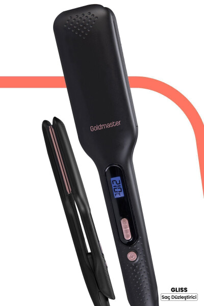Gliss Dijital Ekranlı Seramik Geniş Plakalı 360 Derece Dönebilir Kablo Iyonik Saç Düzleştirici - 17