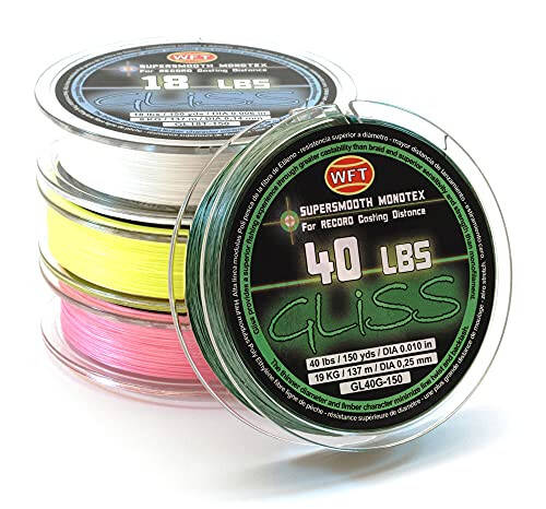 Gliss Fishing Line / 8-40 Lb. - 150 Yards/Green/Zero Stretch/Lowest Diameter to Strength Ratio/Ultimate Sensitivity and Superior Line Management/Thinner Than Braid and Just as Strong - 1