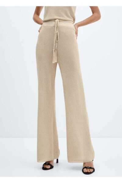 Glitter Knit Flare Pants - MANGO
