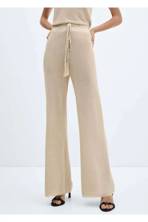 Glitter Knit Flare Pants - 1
