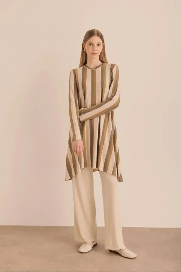 Glitter Knitted Asymmetric Tunic - 2