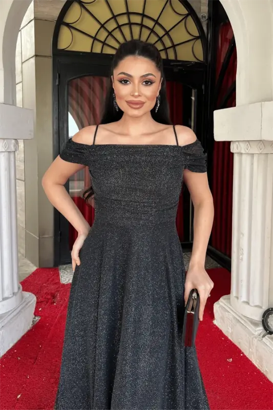 Glitter Tulle Fabric Midi Dress - SILVER - 3