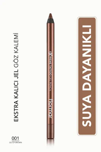 Glitzy Permanent Eyeliner (COPPER) - Extreme Tattoo Gel Pencil - 001 Glitzy Brown - 8682536028837-001 GLITZY BROWN 