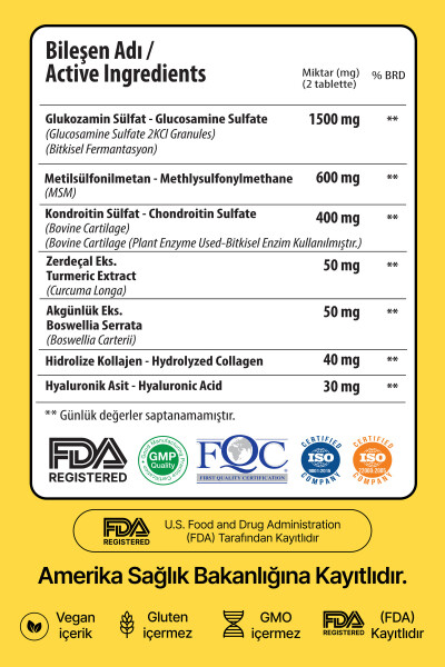 Gлюкозаmin Xondroitin MSM Kollagen Kurkumin Tabletka 1500 Mg - 11