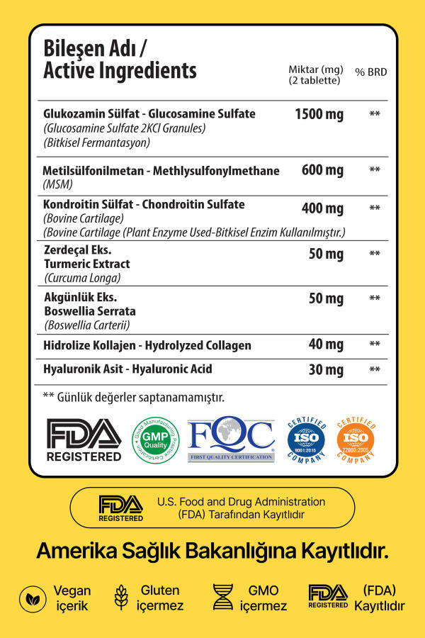 Gлюкозаmin Xondroitin MSM Kollagen Kurkumin Tabletka 1500 Mg - 11