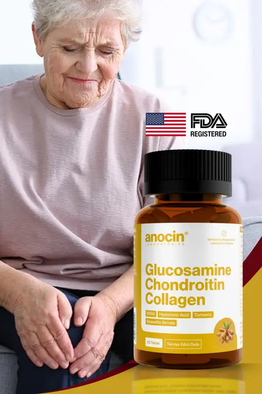 Gлюкозаmin Xondroitin MSM Kollagen Kurkumin Tabletka 1500 Mg - ANOCIN