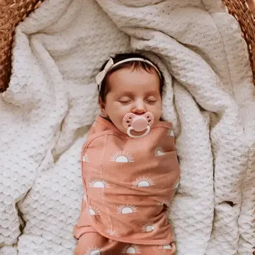 GLLQUEN BABY 3 dona chaqaloqni o‘rash uchun uxlash qoplari, yangi tug‘ilgan chaqaloqlar uchun fermuarli - 0-3 oylik chaqaloqni o‘rash, go‘dakni o‘rash qopi, kamalak va quyosh, o‘rash adyol o‘rami (kichik/o‘rta) - 2