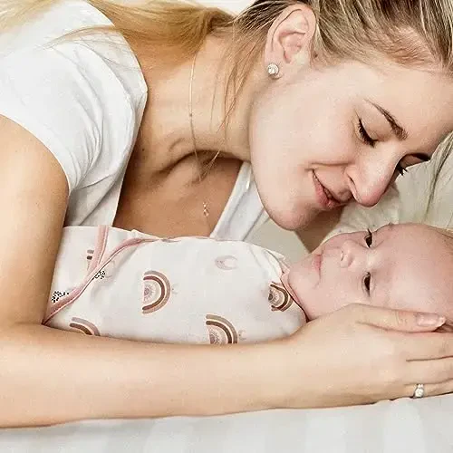 GLLQUEN BABY 3-Pack Organic Baby Swaddle Sleep Sacks for Newborn - Baby Swaddles 0-3 Months, Newborn Swaddling Sack, Rainbow & Sun, Infant Swaddle Blanket Wrap (Small/Medium) - 4