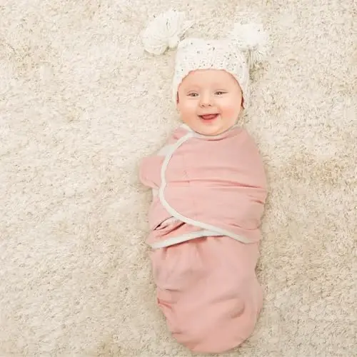 GLLQUEN BABY Chaqaloqlar uchun o'raladigan adyollar Qiz va o'g'il bolalar uchun, Oson sozlanadigan uyqu xaltasi, 0-3 oylik yangi tug'ilgan chaqaloqlar uchun o'rash, Chaqaloqlar uchun uyqu xaltasi, Pushti va sariq ranglar, O'rash uchun 3 dona adyol to'plami - 3