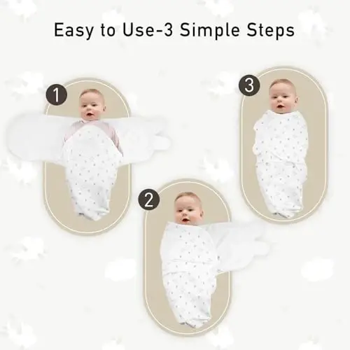 GLLQUEN BABY Girl Swaddles 0-3 Months - 3 Pack Baby Swaddles Sack for Newborn, Infant Sleep Sack, Easy Swaddling Wrap, Natural Adorableness, Nursery Swaddle Blankets Essentials - 6