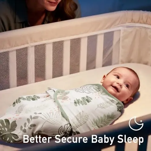 GLLQUEN BABY Girl Swaddles 0-3 Months - 3 Pack Baby Swaddles Sack for Newborn, Infant Sleep Sack, Easy Swaddling Wrap, The Summer of Monstera, Nursery Swaddle Blankets Essentials - 3