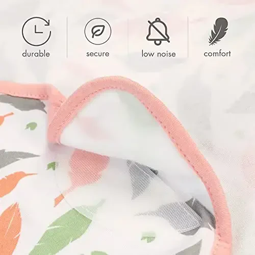 GLLQUEN BABY Swaddle Blankets for Baby Girls, 3-6 Months, Orange Pink Feather & Wave Point, 3 Pack Wrap Set, Newborn Adjustable Swaddles Sleep Sack, (Medium/Large) - 4
