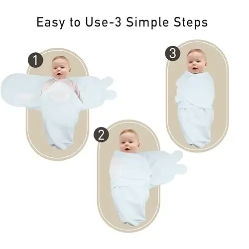 GLLQUEN BABY Swaddles 0-3 Months, 3-Pack Baby Swaddles Sack for Newborn, Baby Boys, Infant Sleep Sack, Easy Swaddling Wrap, Tranquil Blue, Nursery Swaddle Blankets Essentials - 6